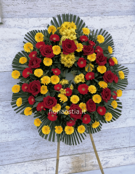CORONA FUNEBRE GIALLOROSSA