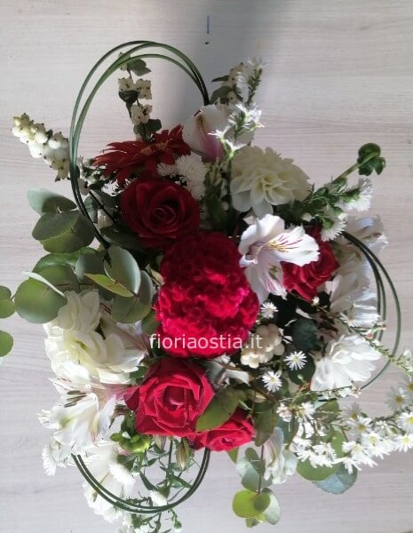 Bouquet bianco e rosso