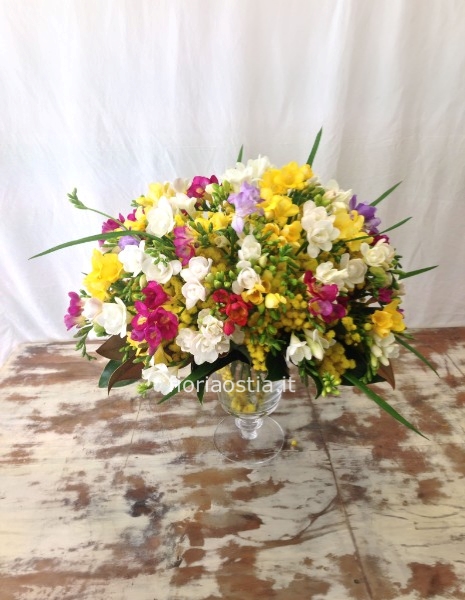 Bouquet di Fresia e Mimosa