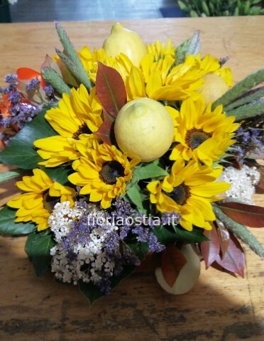 centrotavola base con girasoli